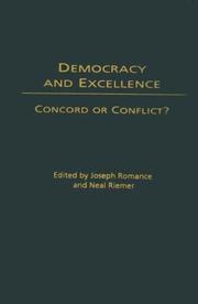 Cover of: Democracy and Excellence: Concord or Conflict?