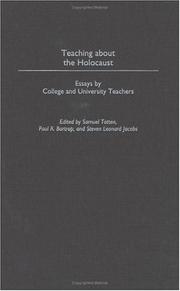 Cover of: Teaching about the Holocaust: essays by college and university teachers