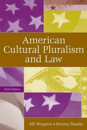 Cover of: American Cultural Pluralism and Law by Jill Norgren, Serena Nanda