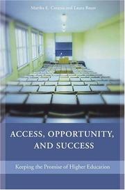 Cover of: Access, opportunity, and success: keeping the promise of higher education