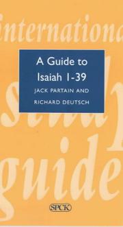 Cover of: Guide to Isaiah 1-39 (Theological Education Fund Guides) by Jack Partain, Richard Deutsch