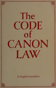 Cover of: The code of canon law, in English translation