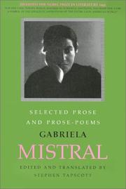 Cover of: Selected prose and prose-poems by Gabriela Mistral