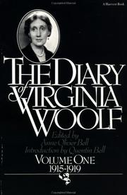 Cover of: The diary of Virginia Woolf: Vol. 1: 1915-1919