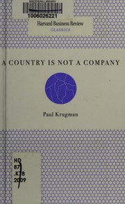 Cover of: A country is not a company by Paul R. Krugman
