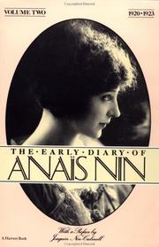 Cover of: The Early Diary of Anais Nin, Vol. 2. (1920-1923)