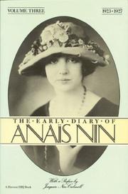 Cover of: The Early Diary of Anais Nin, Vol. 3 (1923-1927)