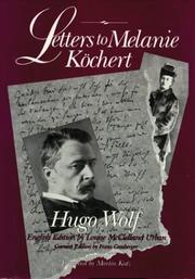 Cover of: Hugo Wolf: Letters to Melanie Köchert