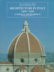 Cover of: Architecture in Italy, 1400-1500 by Ludwig Heinrich Heydenreich