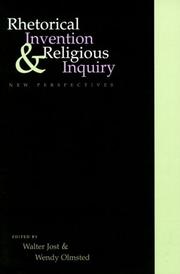 Cover of: Rhetorical Invention and Religious Inquiry by 