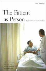 Cover of: The Patient as Person, Second edition by Paul Ramsey, Margaret Farley, Albert R. Jonsen, Marcia R. Wood