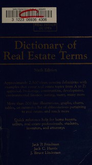 Cover of: Dictionary of real estate terms