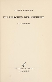 Cover of: Die Kirschen der Freiheit by Alfred Andersch