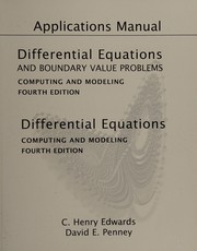 Cover of: Applications Manual for Differential Equations and Boundary Value Problems: Computing and Modeling