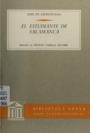 Cover of: El estudiante de Salamanca by José de Espronceda