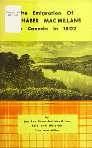 Cover of: The Emigration of Lochaber Mac Millans to Canada in 1802
