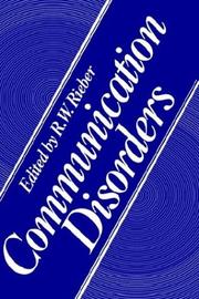 Communication disorders by R. W. Rieber