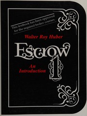 Cover of: Escrow 1 by Walter Roy Huber