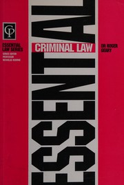Cover of: Essential Criminal Law (Essential Law S.) by Roger Geary
