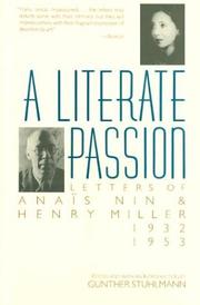 Cover of: A Literate Passion by Anaïs Nin, Henry Miller