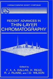 Cover of: Recent advances in thin-layer chromatography
