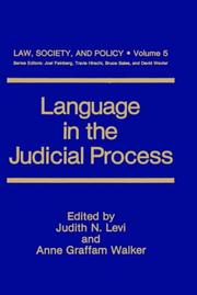 Cover of: Language in the judicial process