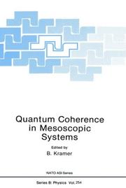 Cover of: Quantum Coherence in Mesoscopic Systems