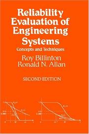 Cover of: Reliability evaluation of engineering systems by Roy Billinton