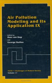 Cover of: Air pollution modeling and its application IX