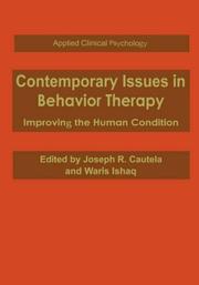 Cover of: Contemporary Issues in Behavior Therapy: Improving the Human Condition (Applied Clinical Psychology)