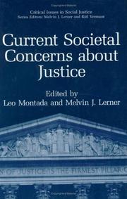 Cover of: Current societal concerns about justice