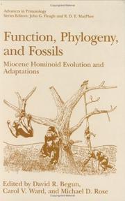 Cover of: Function, phylogeny, and fossils | 