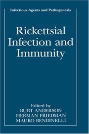 Cover of: Rickettsial infection and immunity by edited by Burt Anderson, Herman Friedman, and Mauro Bendinelli.