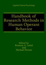 Cover of: Handbook of research methods in human operant behavior