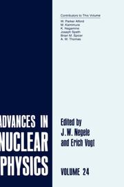 Cover of: Advances in Nuclear Physics: Volume 24 (Advances in the Physics of Particles and Nuclei)