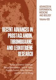 Cover of: Recent Advances in Prostaglandin, Thromboxane, and Leukotriene Research (Advances in Experimental Medicine and Biology)