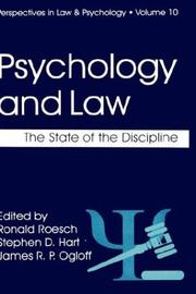 Cover of: Psychology and Law by Ronald Roesch, James R. P. Ogloff