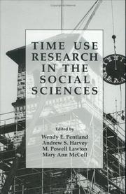 Cover of: Time use research in the social sciences