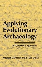 Cover of: Applying evolutionary archaeology: a systematic approach