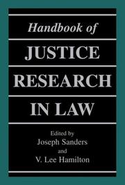 Cover of: Handbook of Justice Research in Law by 