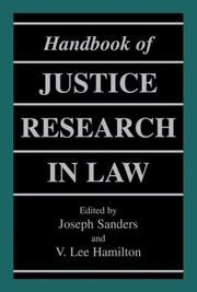 Cover of: Handbook of Justice Research in Law