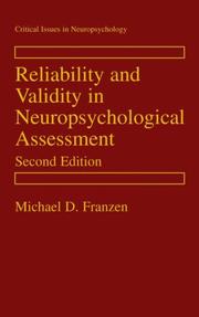 Cover of: Reliability and Validity in Neuropsychological Assessment Second Edition (Critical Issues In Neuropsychology) (Critical Issues in Neuropsychology)