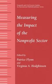 Cover of: Measuring the Impact of the Nonprofit Sector (Nonprofit and Civil Society Studies)