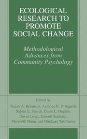 Cover of: Ecological Research to Promote Social Change by 