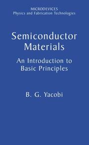 Cover of: Semiconductor Materials: An Introduction to Basic Principles (Microdevices)