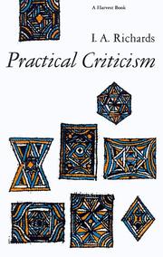 Cover of: Practical Criticism by I. A. Richards