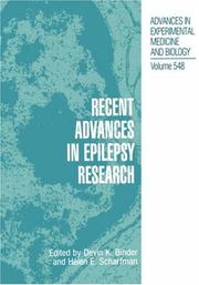 Cover of: Recent Advances in Epilepsy Research (Advances in Experimental Medicine and Biology) by 