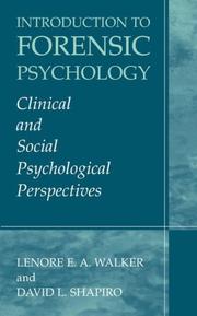 Cover of: Introduction to forensic psychology by Lenore E.A. Walker, David Shapiro