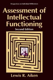 Cover of: Assessment of Intellectual Functioning (Perspectives on Individual Differences) by Lewis R. Aiken