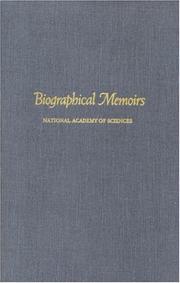 Cover of: Biographical Memoirs by Office Of The National Research Council